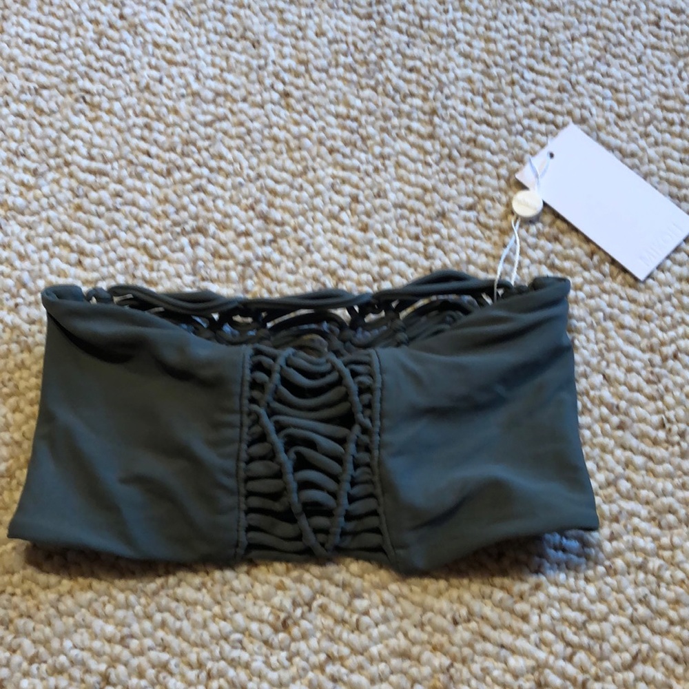 Mikoh Swimwear Macrame strapless tube top. Medium